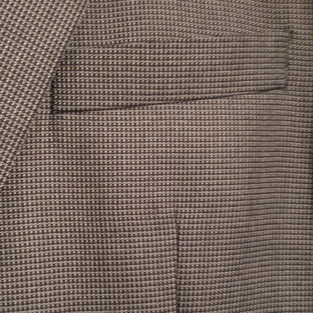 Dark Blue Small Checkered Patterned Blazer - image 2